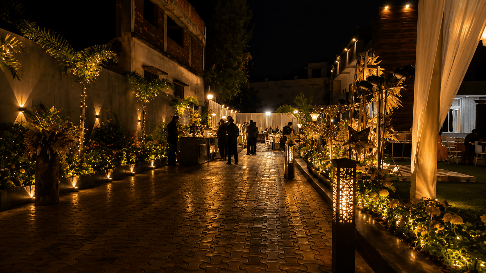 Evening celebration walkway at The City Crown Resort