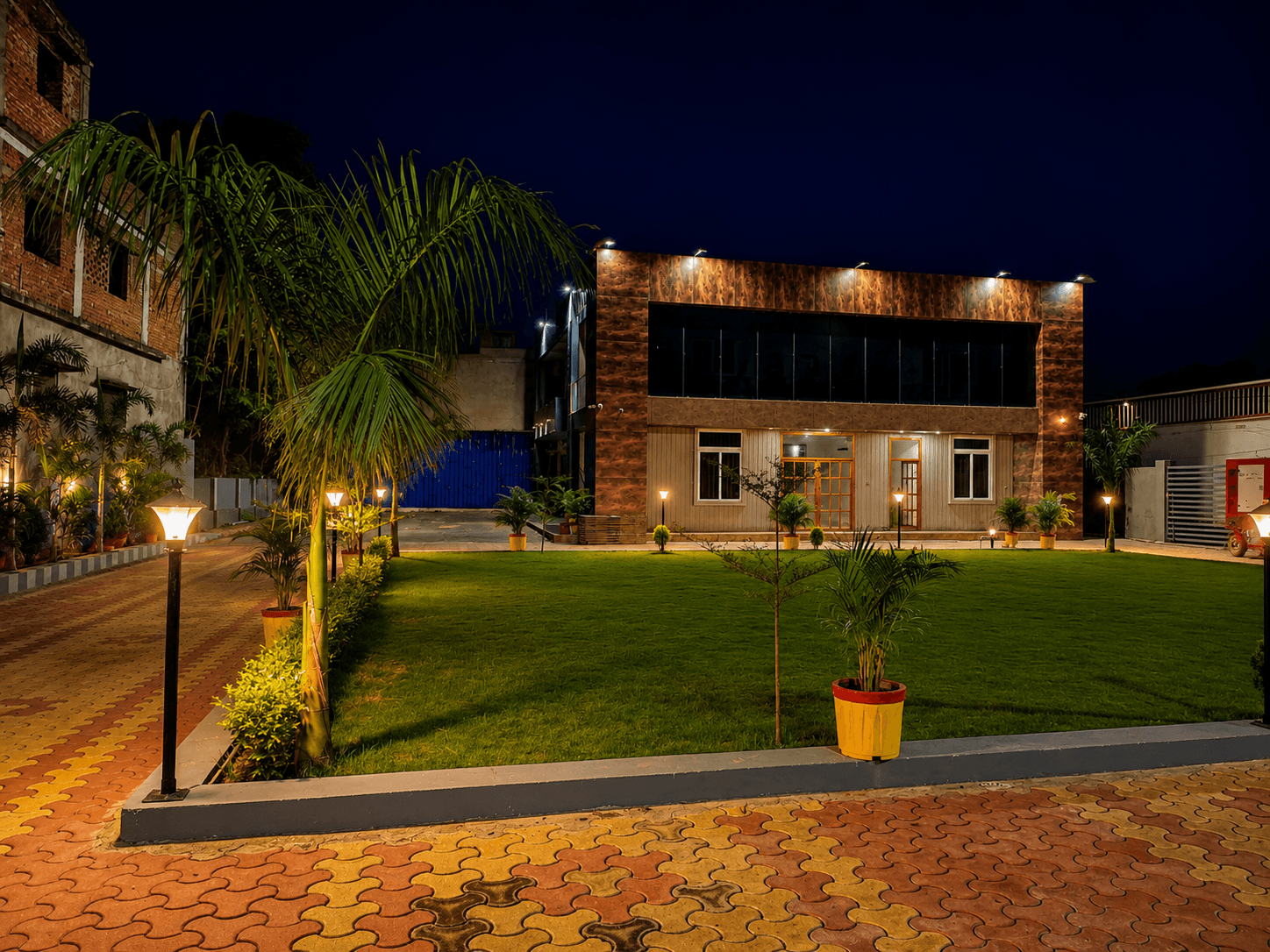 The City Crown Resort exterior at night, Giridih